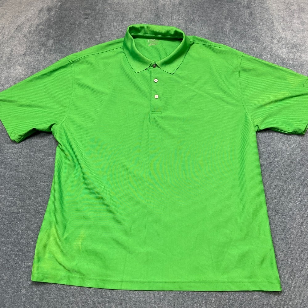 PGA Tour Polo Shirt Mens 3X Green Logo Golf Tennis Short Sleeve Performance
